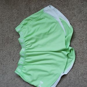 Under armour running shorts size medium lime green
